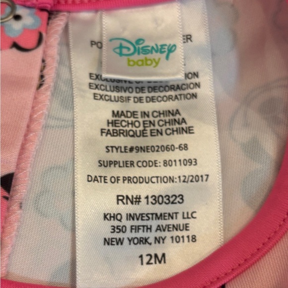Minnie Mouse Print Disney Kids Baby Girls Pink Flare Dress with Bottom Size 12M - Picture 6 of 9